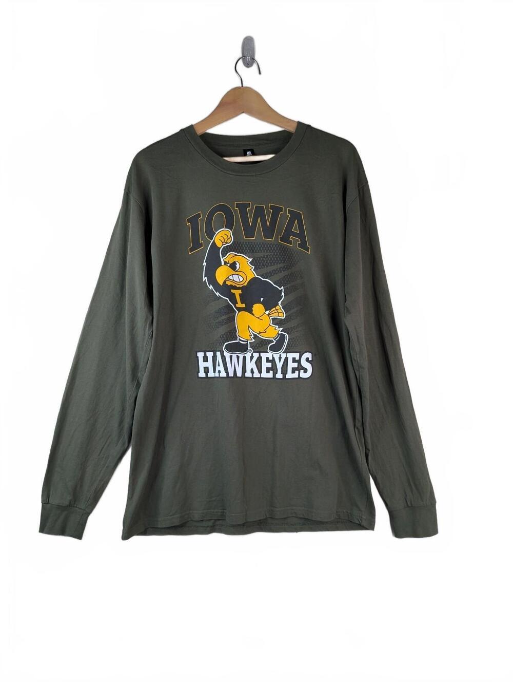 As Colour Iowa Hawkeyes Olive Green Long Sleeve T-Shirt Size Women Large